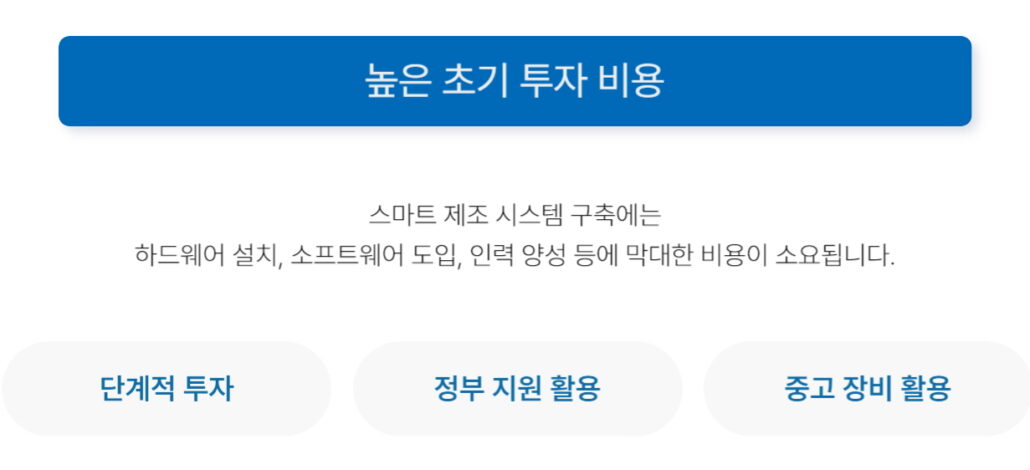 스마트 제조 도전 과제_높은 초기 투자 비용